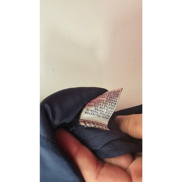 Allison Daley sz 10 navy blue mixed media shaket full zip EUC 3/4 sleeve warm + - Picture 5 of 7